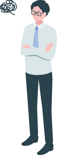 悩む人のイラスト