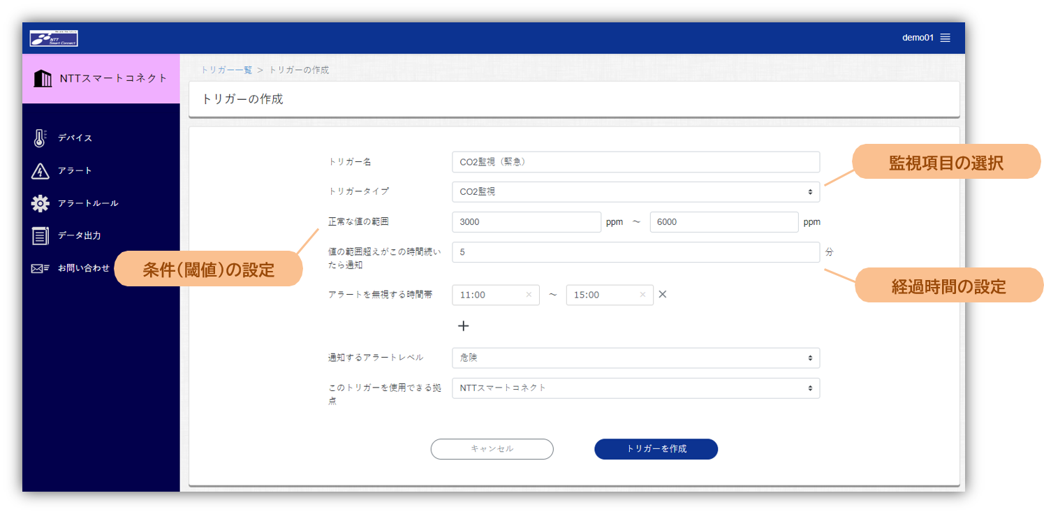サービス画面のイメージ